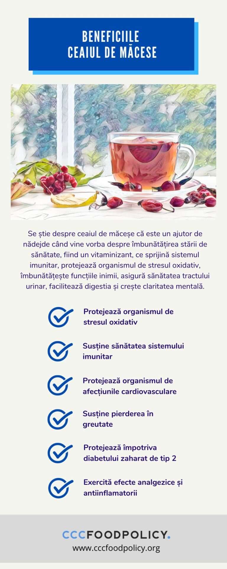 beneficiile ceaiului de măceșe
