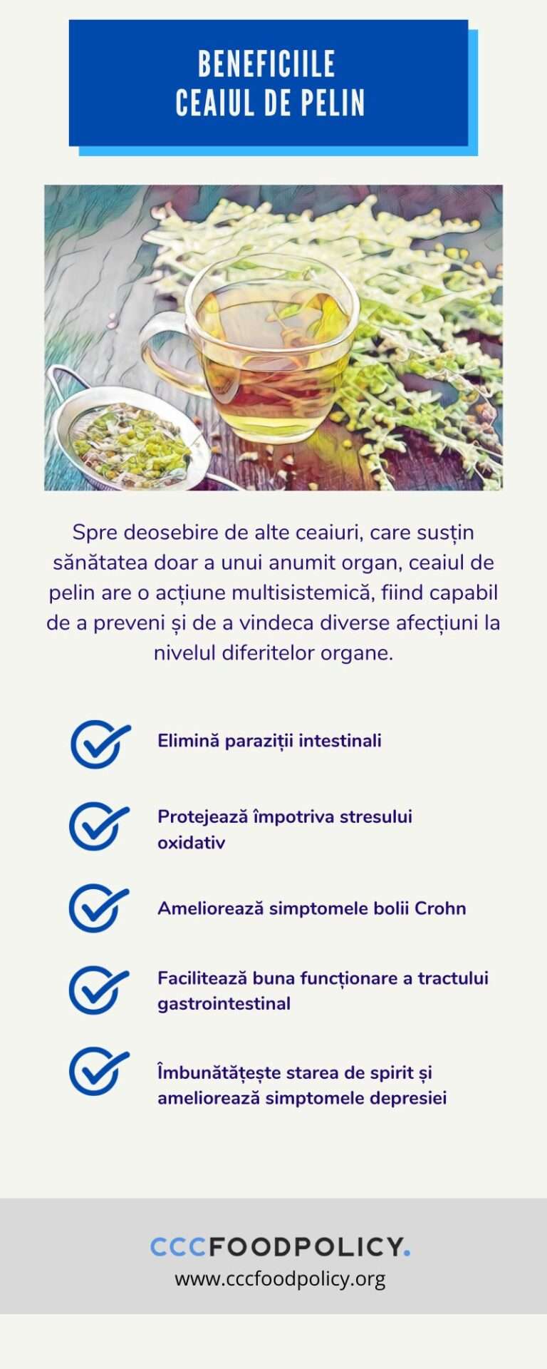 beneficiile ceaiului de pelin